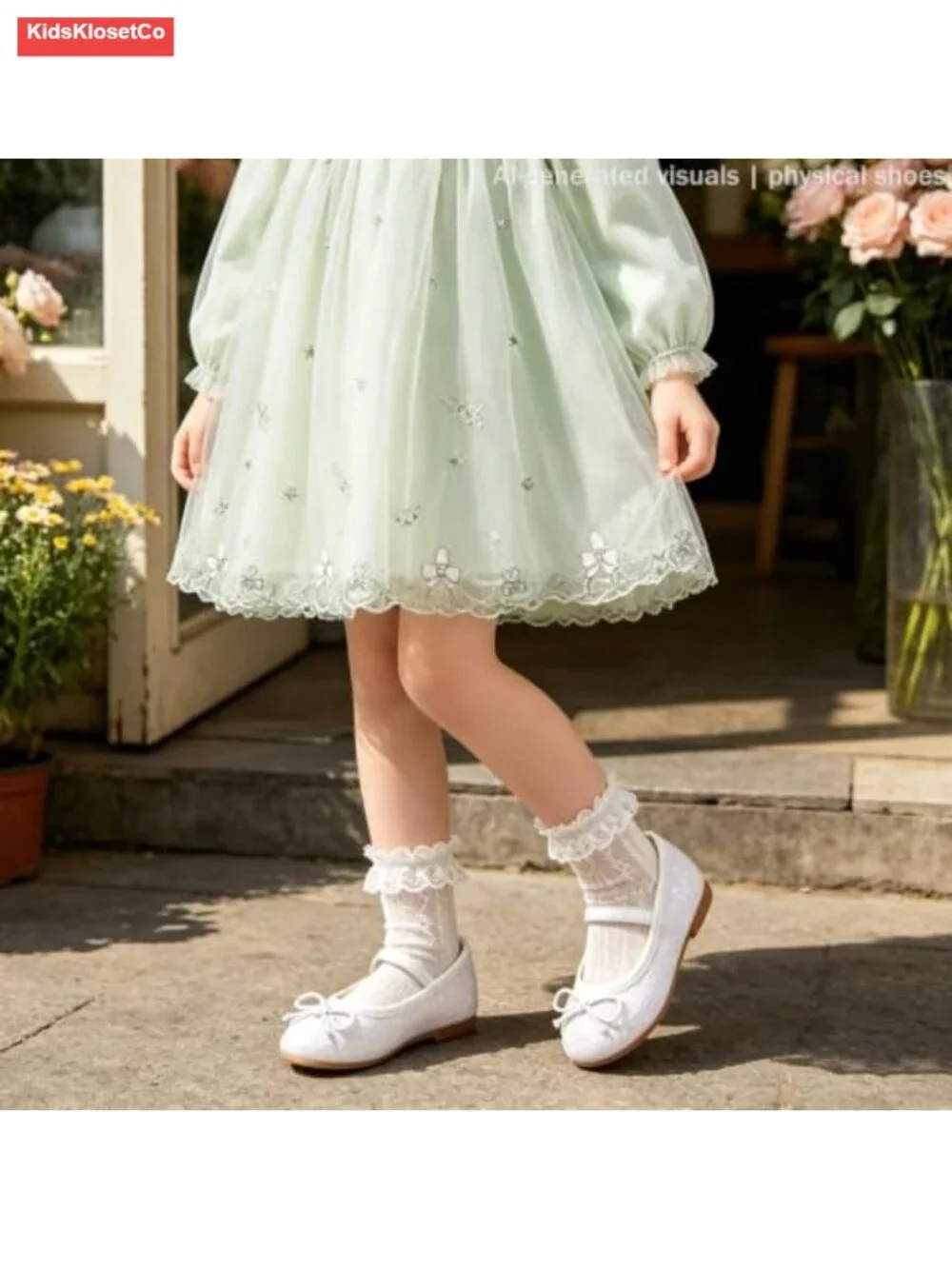 Toddler Girls Mary Janes Ballerina Flats Dress Shoes with Bow